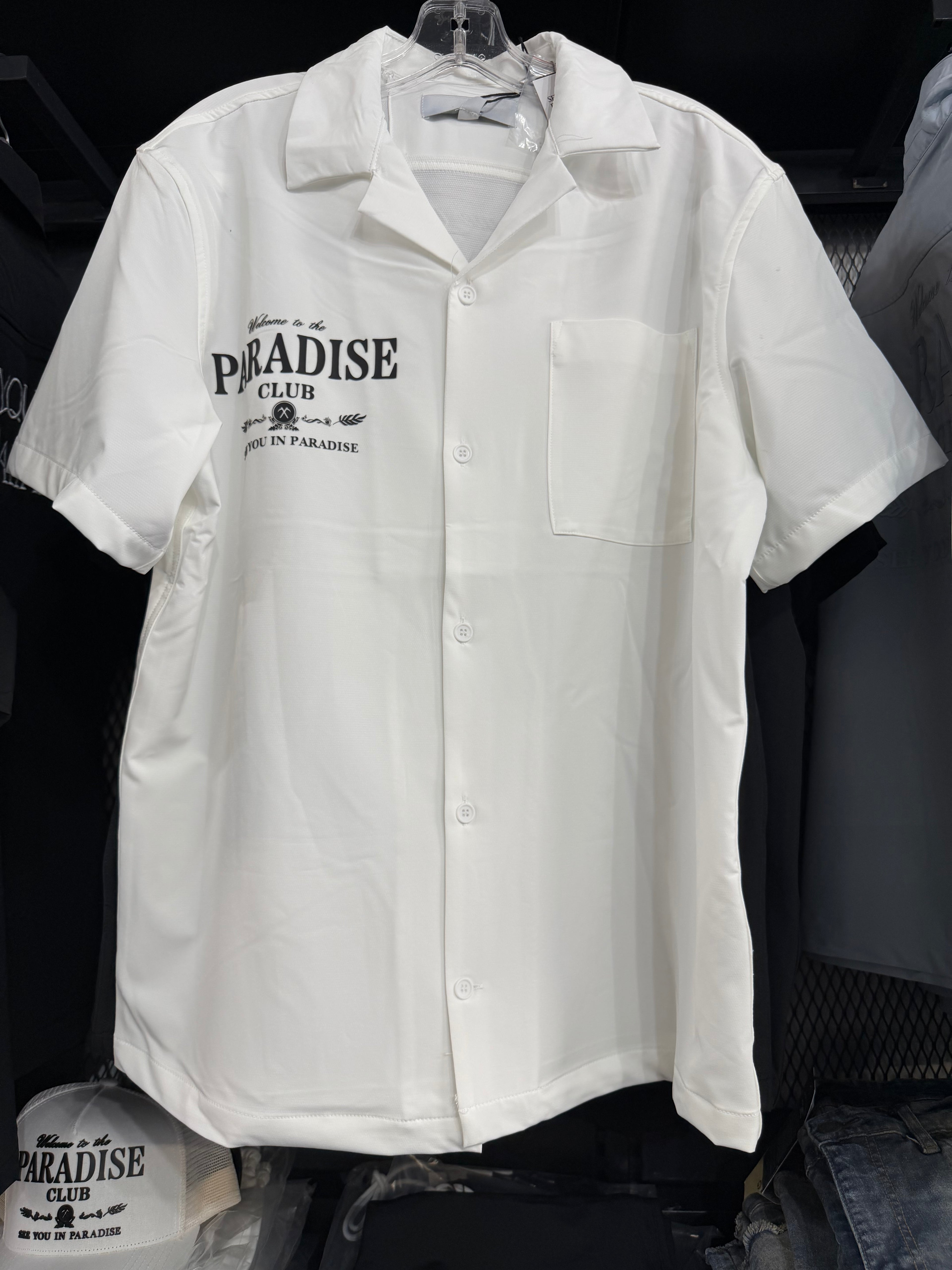 See You In Paradise Two-Piece Set – White Shirt & Shorts (Styles 2066 / 2066S)