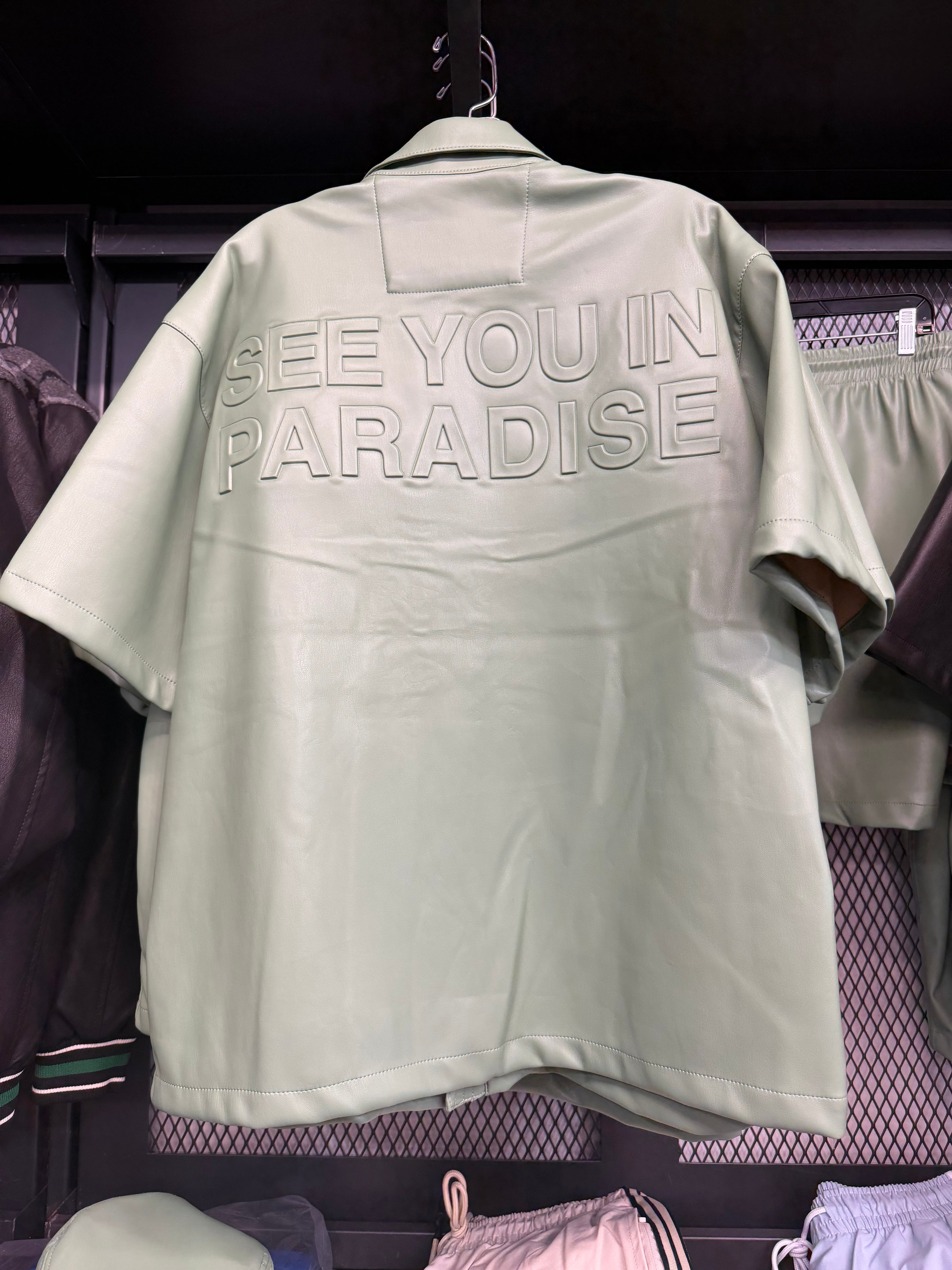 See You In Paradise Two-Piece Set – Moss Shirt & Shorts (Styles 2077 / 2077S)
