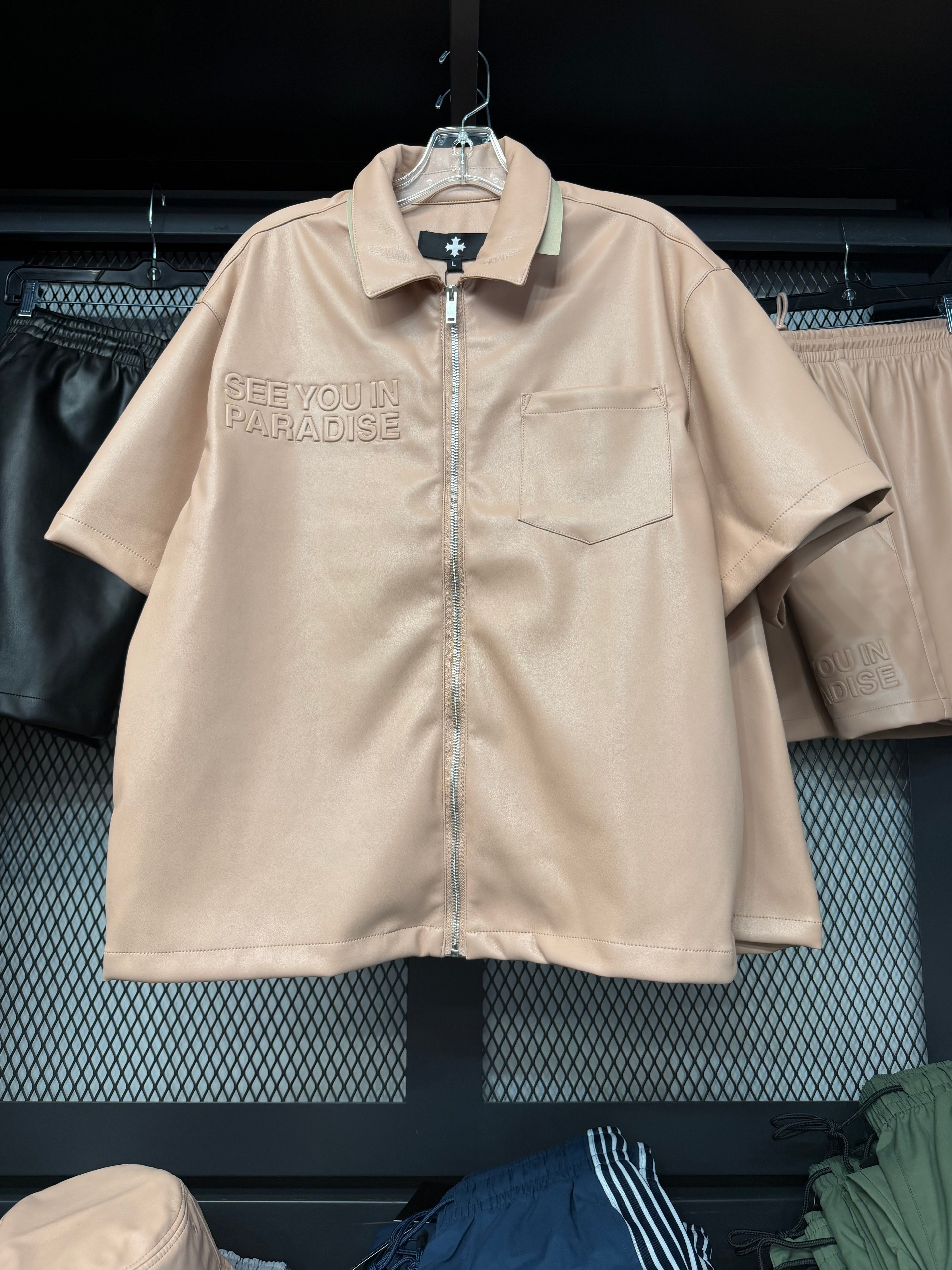 See You In Paradise Two-Piece Set – Blush Shirt & Shorts (Styles 2077 / 2077S)