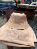 Leather blush see you in paradise hat