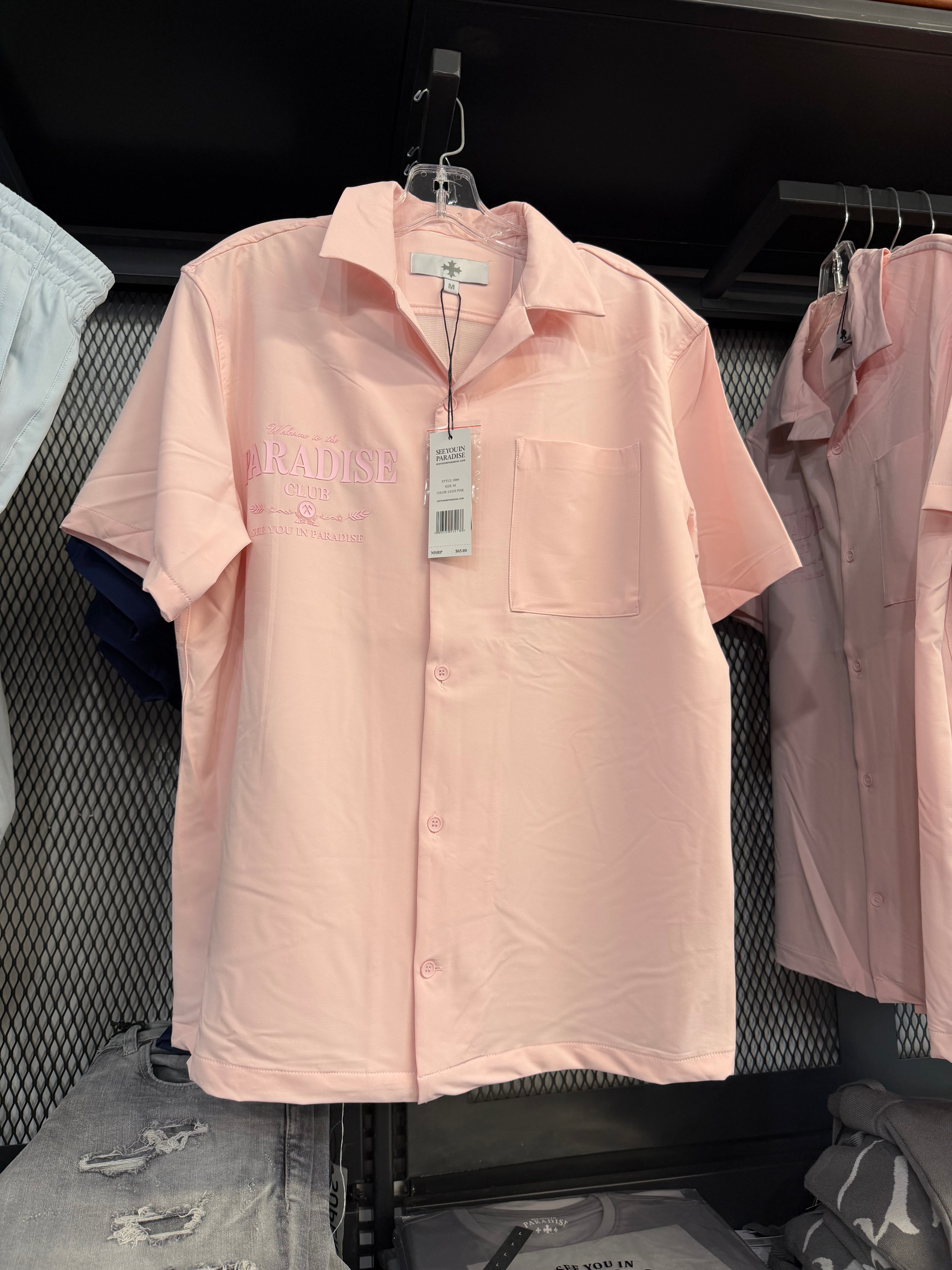 See You In Paradise Two-Piece Set – Light Pink Shirt & Shorts (Styles 2066 / 2066S)