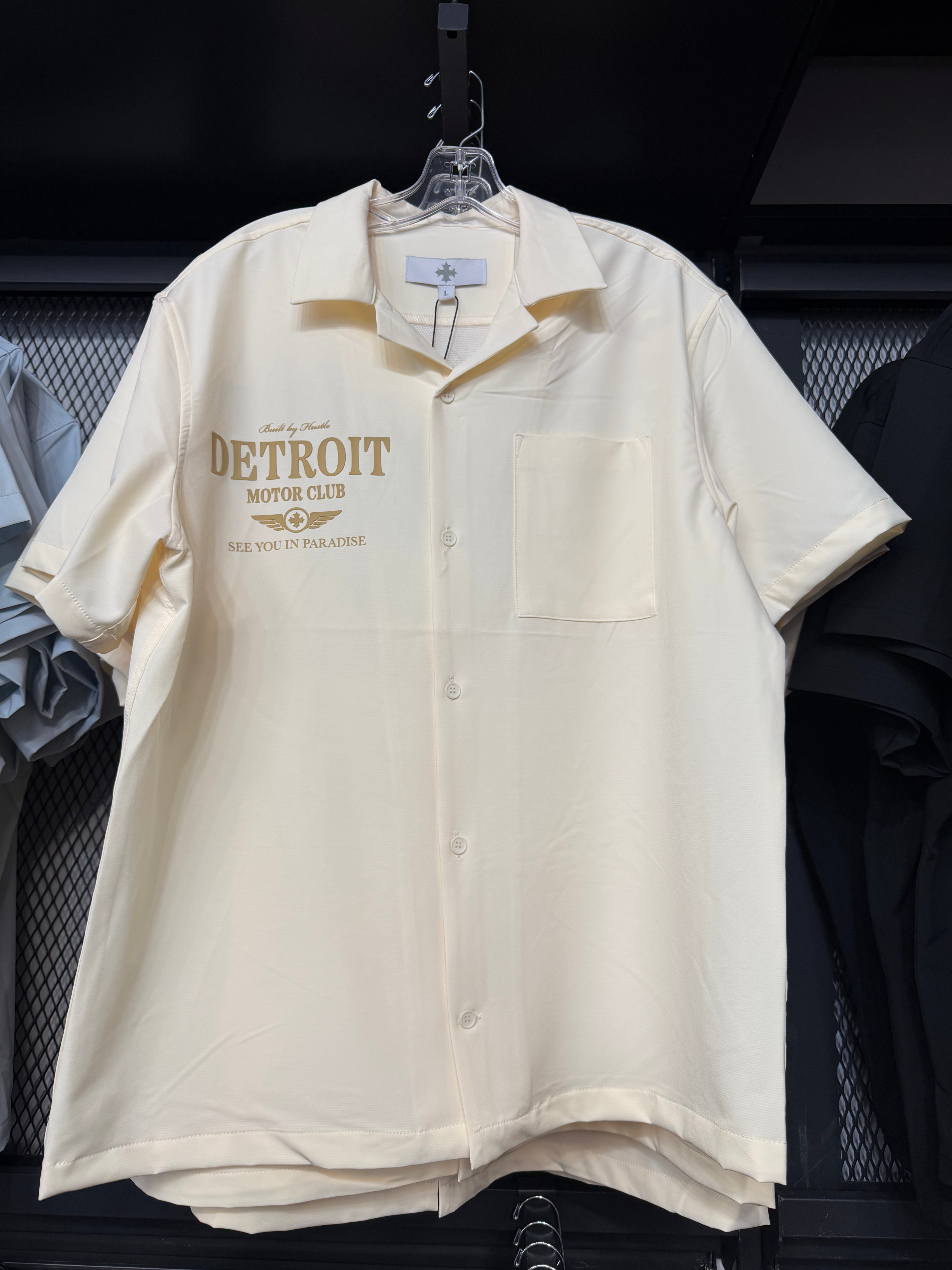 See You In Paradise Two-Piece Set – Cream Shirt & Shorts (Styles 2092 / 2092S)